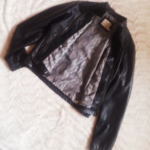 Faux leather zip jacket